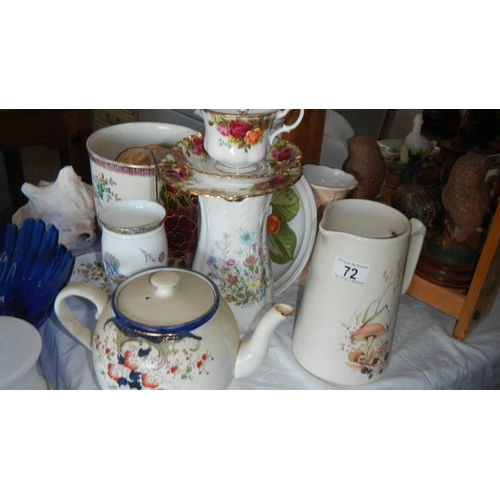 72 - A mixed lot of ceramic items. (collect only)