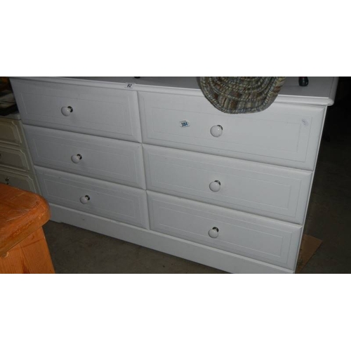 92 - A white 6 drawer bedroom chest. (collect only)