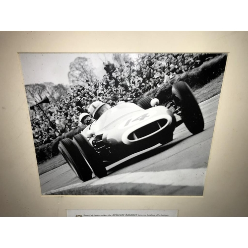 2165 - 3 black and white motor racing prints by photographer Michael Cooper, 2 dated 3rd April 1961 and 1 d... 