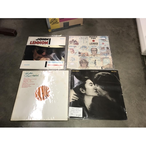 1347 - A good box of LP records including John Lennon, Led Zepelin, Madness, Pet shop boys, The Rolling Sto... 