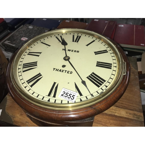 2555 - A circular wall clock - W Webb, Thaxstead.