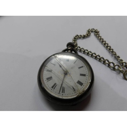 72 - Two silver cased pocket watches, a/f.