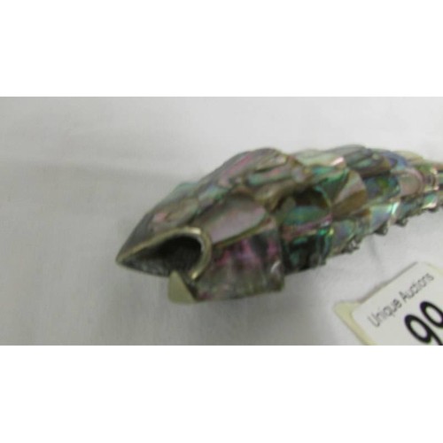 99 - A paua shell articulated fish.