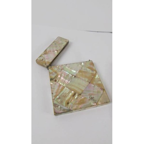 242 - Two mother of pearl card cases.