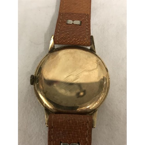 132 - A 9ct gold gent's Rolex wrist watch, marked ALD421309, 13874 Dennison, Made in England for Rolex.