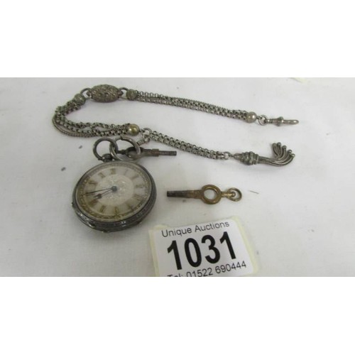 1030 - A H Samuel, Manchester Acme Lever silver pocket watch with key,