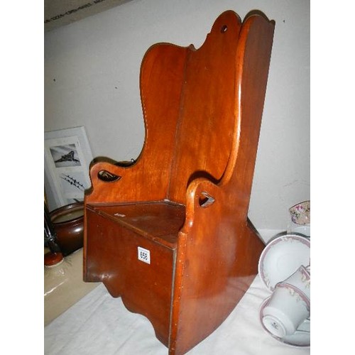 658 - A Victorian rocking child's commode chair.  (Collect only)