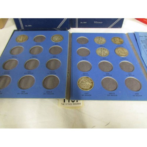 1107 - 4 Whitman collection coin albums, incomplete - Roosevelt dime 1946 - Benjamin Franklin half dollar 1... 