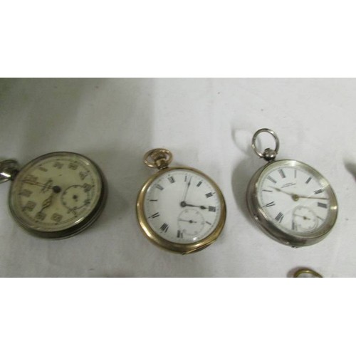 1132 - A mixed lot of pocket watches, lighter, watch fob etc.,