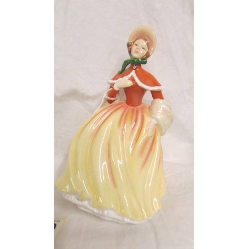 1159 - Two Royal Doulton figurines, Pretty Ladies 'Autumn' HN 5323 and Sandrs HN2275.