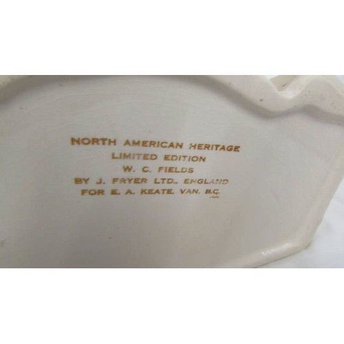 1187 - A vintage white Toby jug from the North American heritage, a limited edition of w. C. Fields by J Fr... 