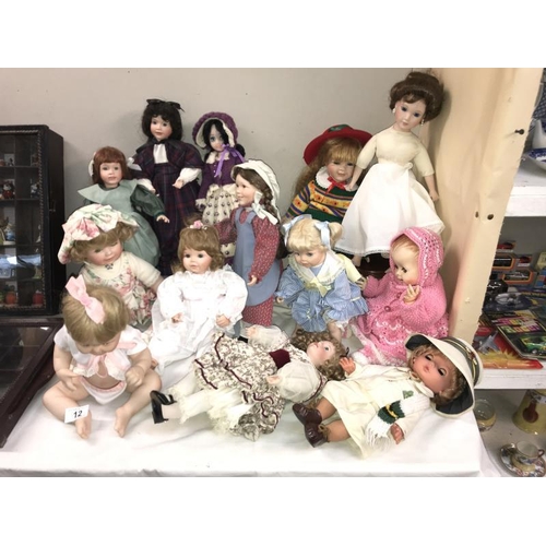 12 - A good lot of collectors bisque head dolls etc.