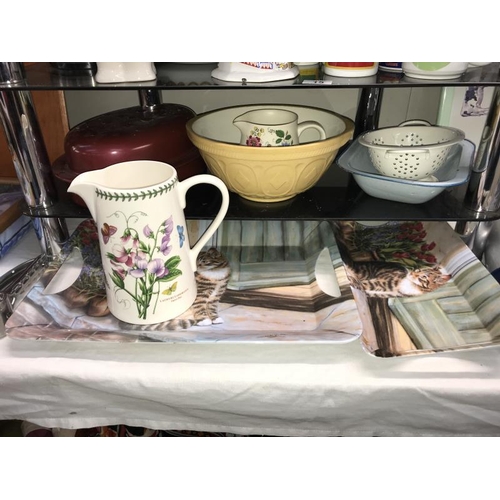 15 - A good lot of kitchenalia including Port Meirion jug and cake tins  COLLECT ONLY