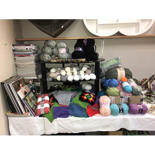 26 - A good lot of knitting yarn (new and used) and knitting books and magazines  COLLECT ONLY