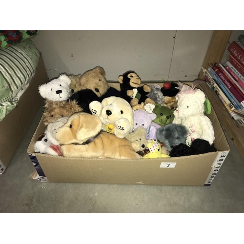 3 - A quantity of small teddies and cuddly toys including Beanie Babies