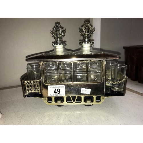 49 - A vintage musical San Francisco tram drinks decanter tantalus