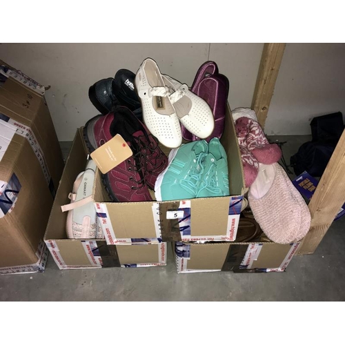 5 - A quantity of new ladies shoes in size 7, plus a selection of ladies shoes in size 6