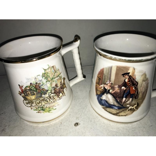 55 - A Prince William Masonic tankard and 4 other tankards