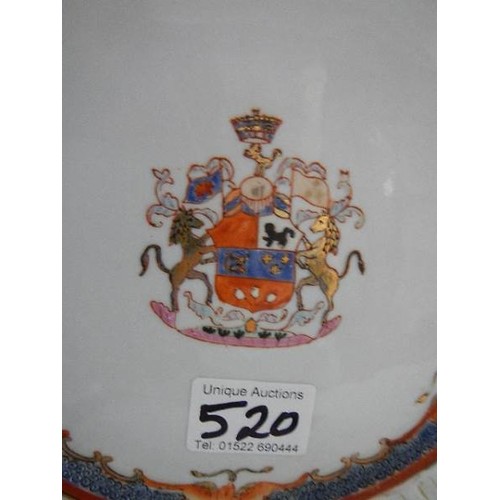 520 - Three heraldic ribbon plates.