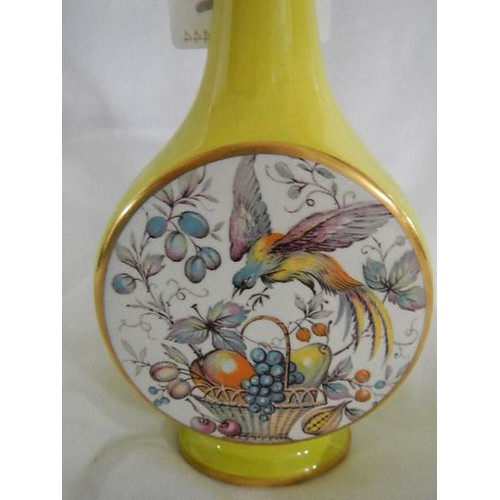 532 - A Carltonware vase decorated with bird.  18 cm.