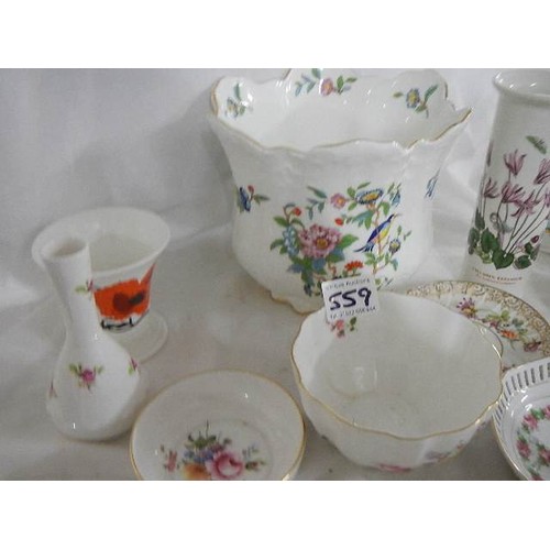 559 - A mixed lot including Crown Derby, Aynsley etc.,