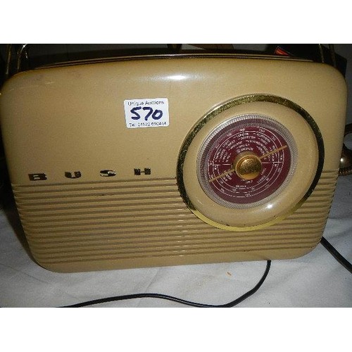 570 - A vintage Bush radio.