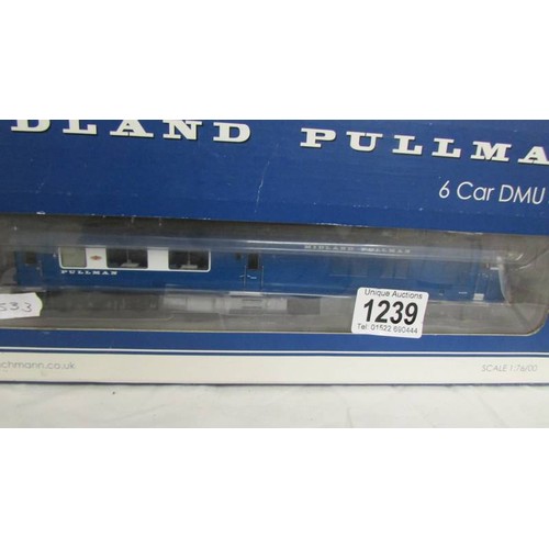 1239 - A Bachman 'OO' gauge 31-255DC Midland Pullman six car unit, Nanking blue.