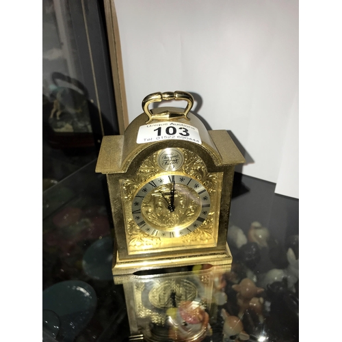 103 - A heavy brass Swiza bracket/carriage alarm clock