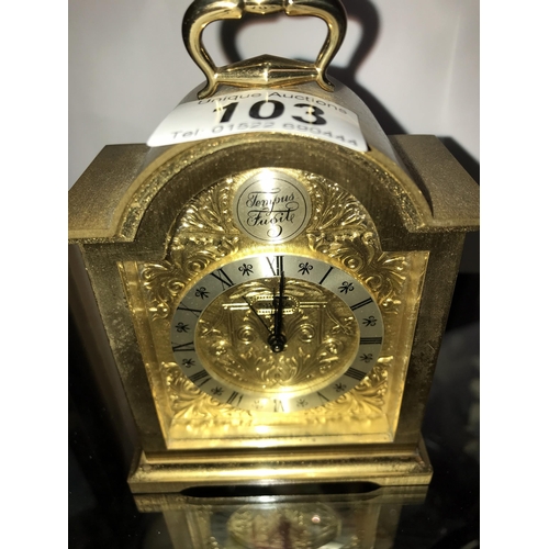 103 - A heavy brass Swiza bracket/carriage alarm clock