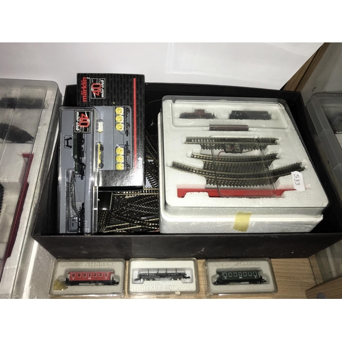 107 - Marklin Mini club Z gauge, 2 train sets & extra track, engine & rolling stock