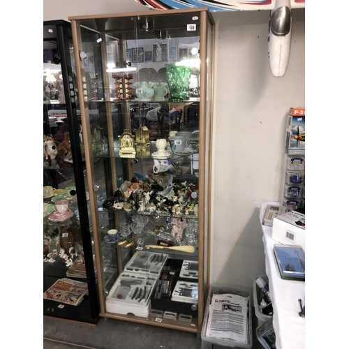 108 - A mid to late 20th century two door display cabinet. Collect only