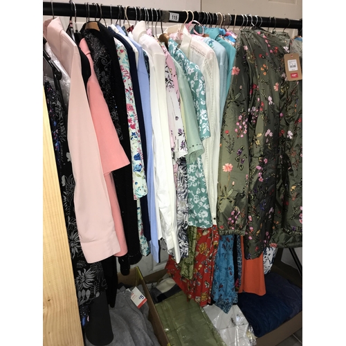 115 - A good selection of ladies clothes, many new, mostly size 16, Cotton Trader, many Joe Brown dresses,... 