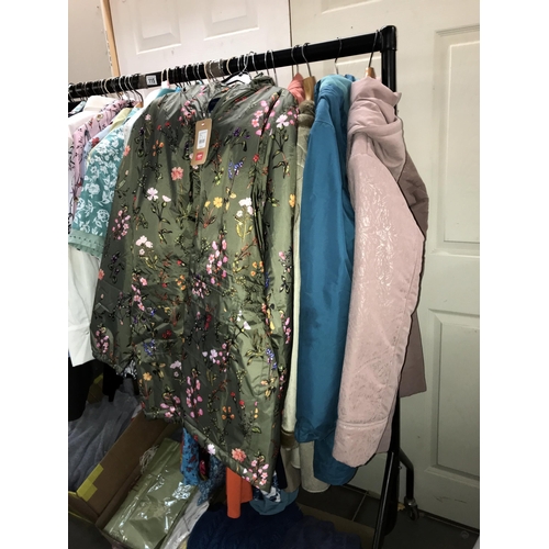 115 - A good selection of ladies clothes, many new, mostly size 16, Cotton Trader, many Joe Brown dresses,... 