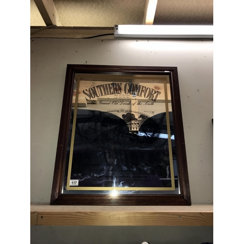 117 - A Southern Comfort advertising mirror (61cm x 71cm) (COLLECT ONLY)