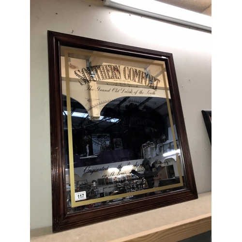 117 - A Southern Comfort advertising mirror (61cm x 71cm) (COLLECT ONLY)