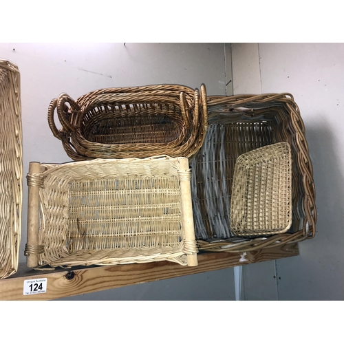 124 - A selection of wicker baskets etc (COLLECT ONLY)