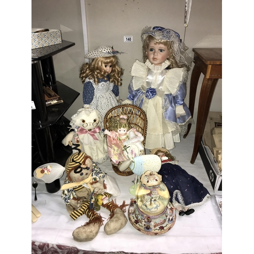 140 - A selection of collectors doll's