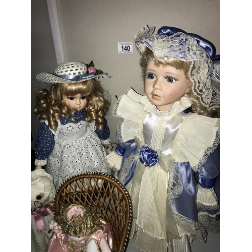 140 - A selection of collectors doll's