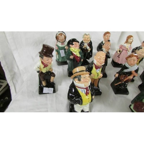 1315 - 18 Royal Doulton Pickwick figures: Macawber, Captain Little, Buxfuz, Pecksnif, Tiny Tim, Dick Swivel... 