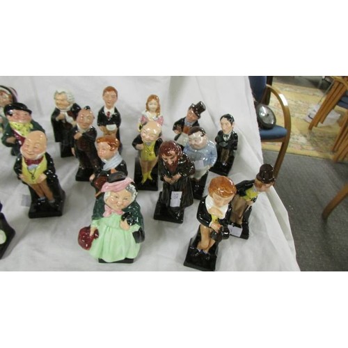 1315 - 18 Royal Doulton Pickwick figures: Macawber, Captain Little, Buxfuz, Pecksnif, Tiny Tim, Dick Swivel... 