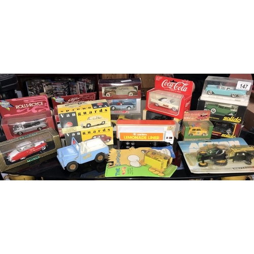 147 - A quantity of boxed die cast vehicles including Solido, Vanguards Vitesse etc.