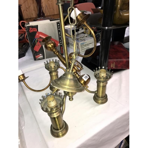 150 - 2 brass chandelier ceiling lights. Collect only