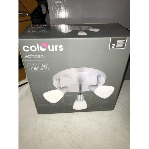 160 - 3 various boxed colours ceiling lights