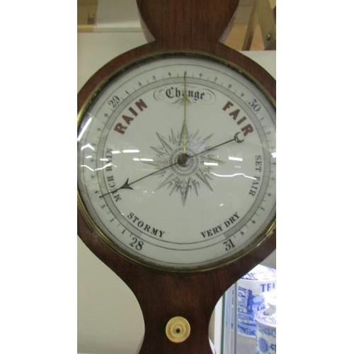 1248 - A mahogany banjo barometer.