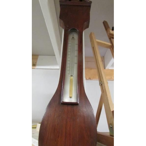 1248 - A mahogany banjo barometer.