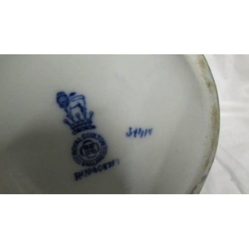 1266 - A Royal Doulton blue and white Eglington Tournament jug.