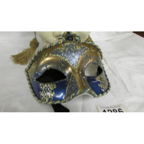 1286 - Two Venetian style carnival masks.