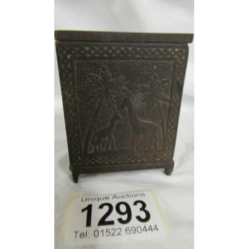 1293 - A Victorian cast iron safe money box.