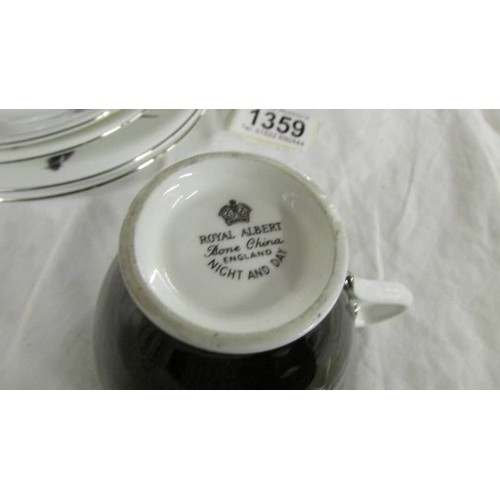 1359 - A Royal Albert bone china 'Night & Day' tea set comprising 9