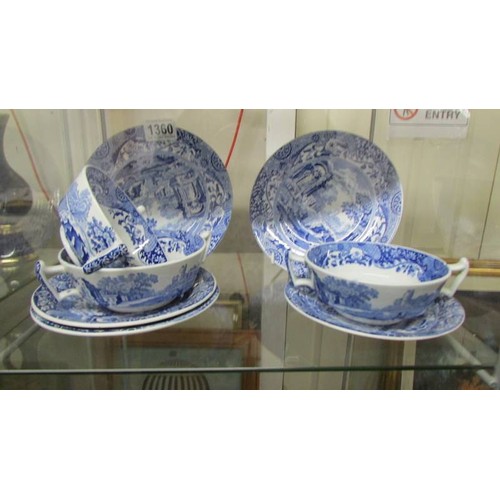 1360 - Approximately 40 pieces of Spode Italian pattern table ware.